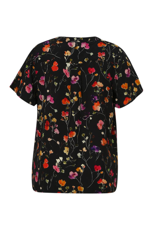 Bloes met bloemenprint van viscose-Paprika-2