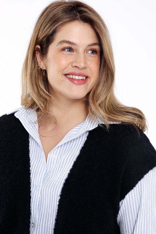 Gilet sans manches maille bouclette uni-Paprika-4