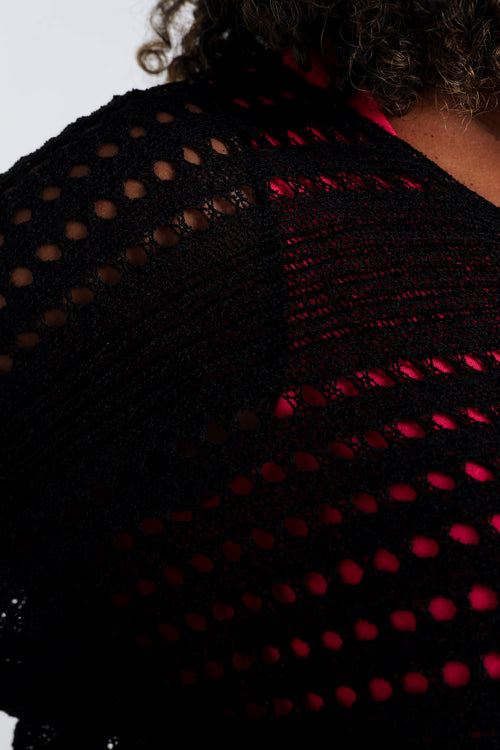 Korte, effen trui in viscose-Paprika-6