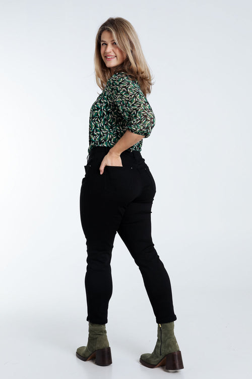 Slim, effen 7/8-broek 