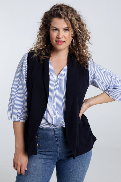 Effen blazer gilet-Paprika-1
