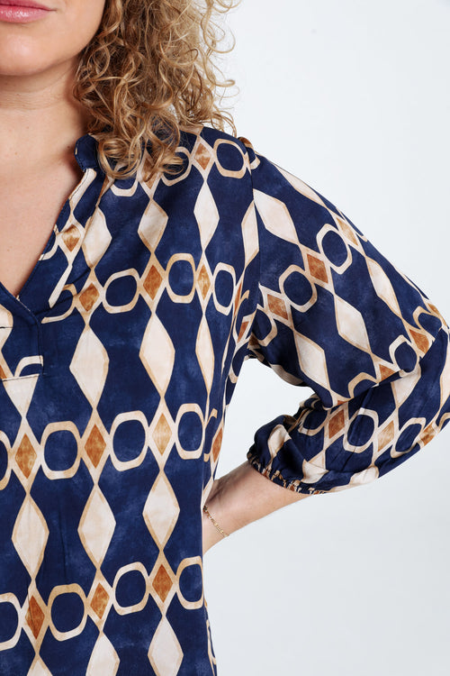Viscose blouse met grafische print-Paprika-5
