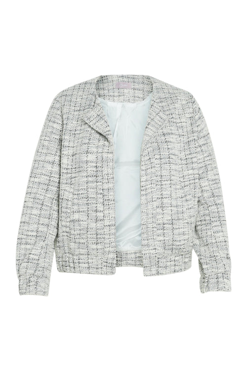 Korte, geruite bomberjack met tweedeffect-Paprika-10