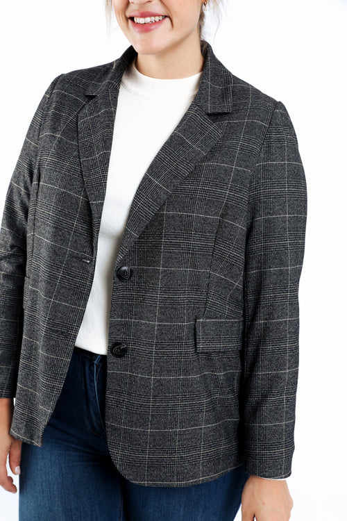 Blazer imprimé carreaux-Paprika-5