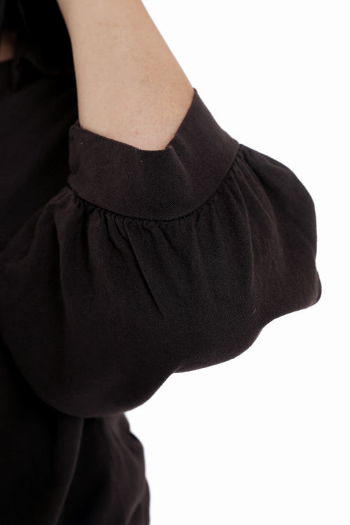 Chemise à nouer en lin et viscose unie-Paprika-5
