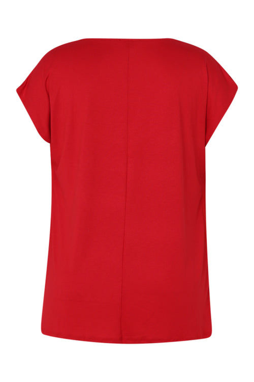 T-shirt met twee stoffen-Paprika-11