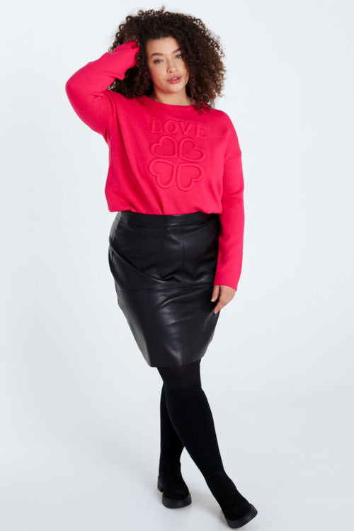 Pull uni lettrage en relief "Love"-Paprika-8