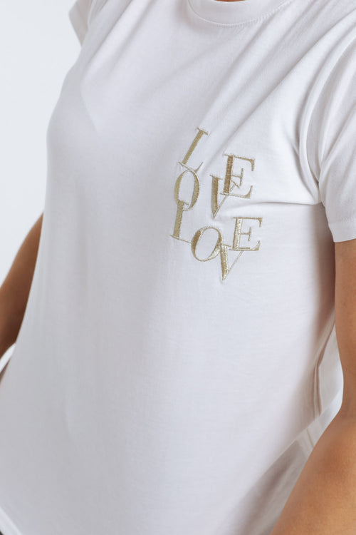 Katoenen T-shirt met Love borduursel-Paprika-6