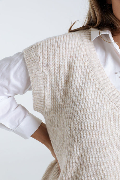 Lange, effen tuniek zonder mouwen-Paprika-6