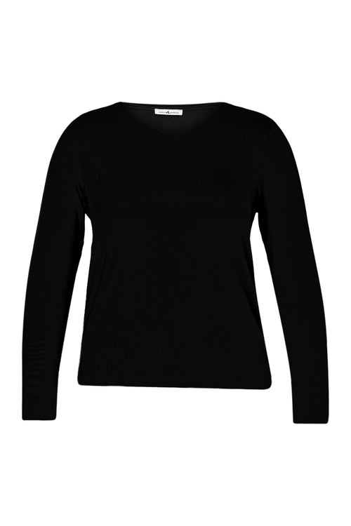Effen T-shirt in viscose-Paprika-10