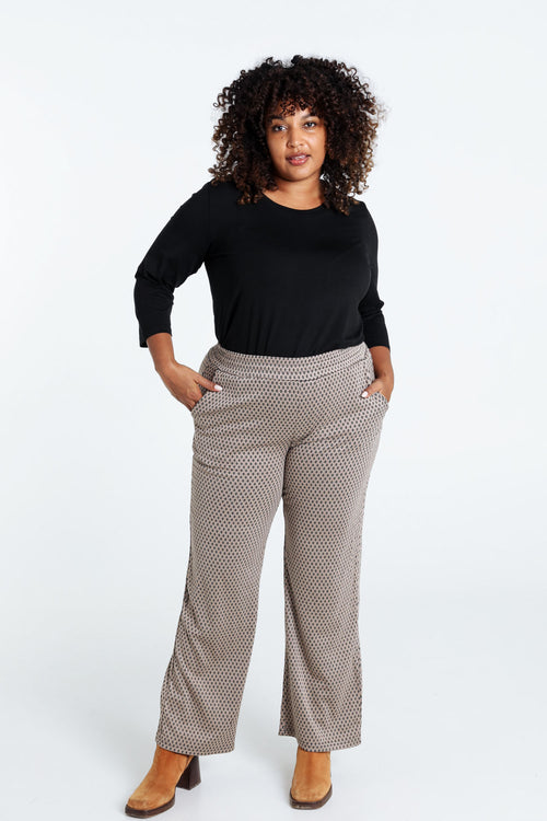 Pantalon imprimé graphique-Paprika-7