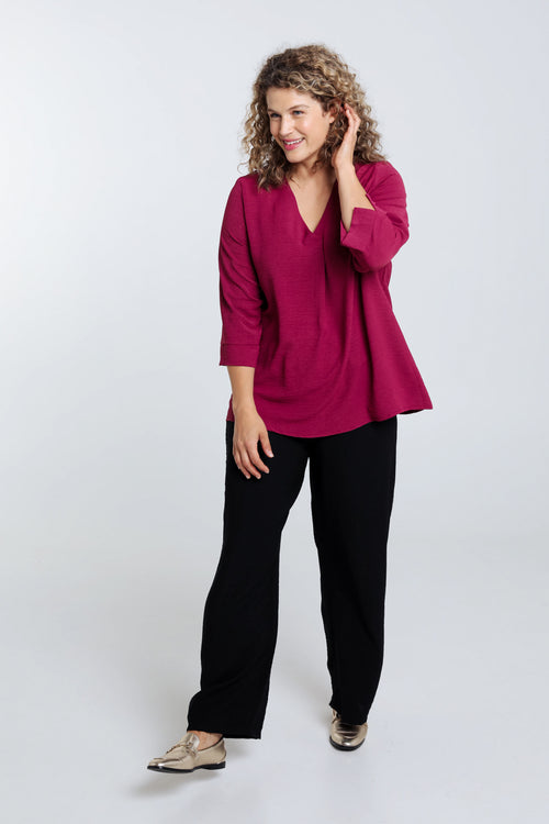 Losse, effen blouse-Paprika-7