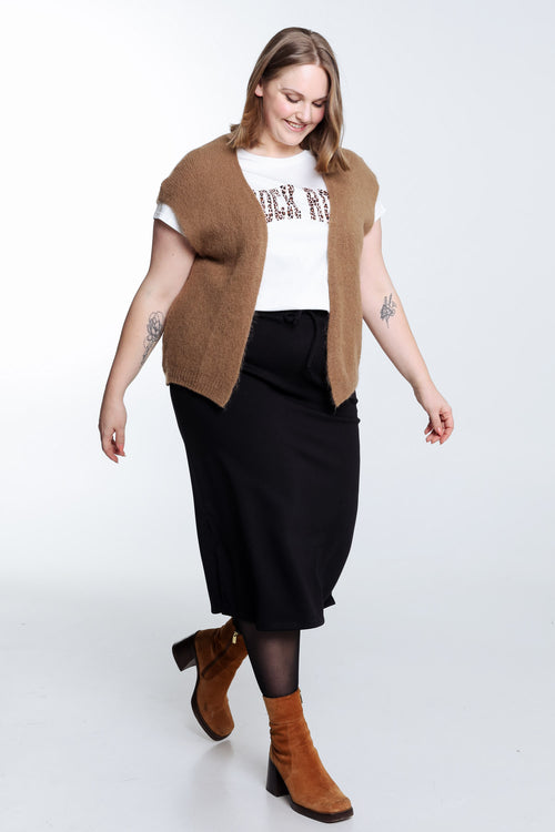 Effen mouwloos vest-Paprika-8