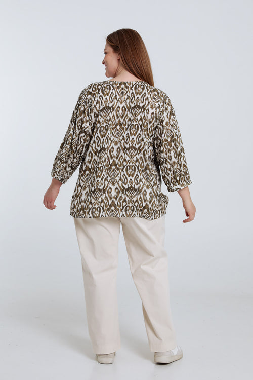 Etnisch bedrukt viscose blouse-Paprika-2