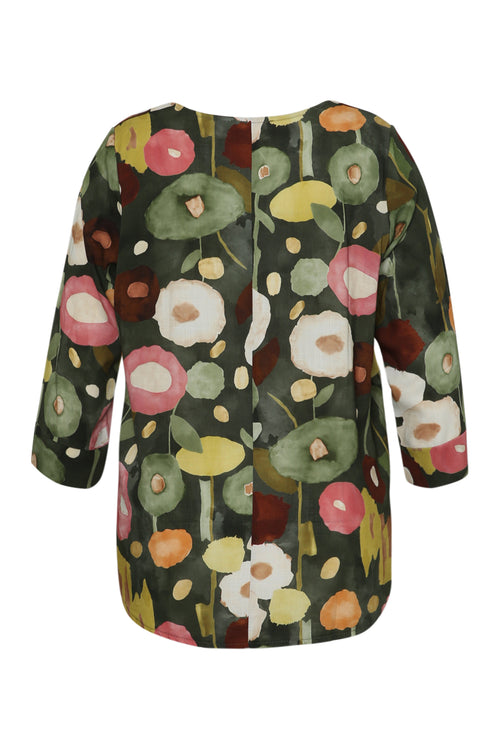 Blouse en viscose imprimé coquelicots-Paprika-9