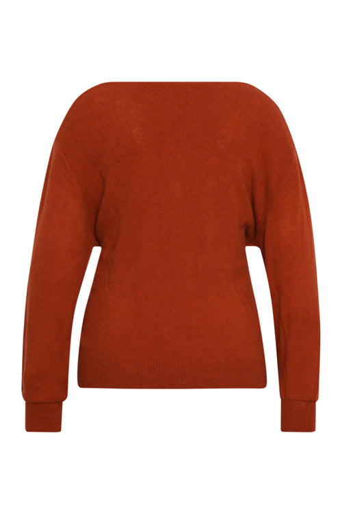 Effen cardigan-Paprika-8