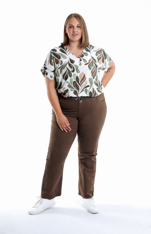 Effen rechte Jegging Lolly-Paprika-1