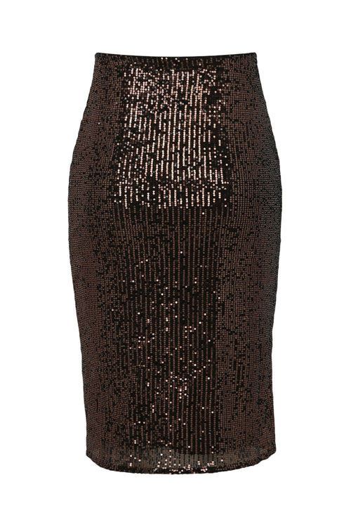 Jupe mi-longue à sequins-Paprika-11