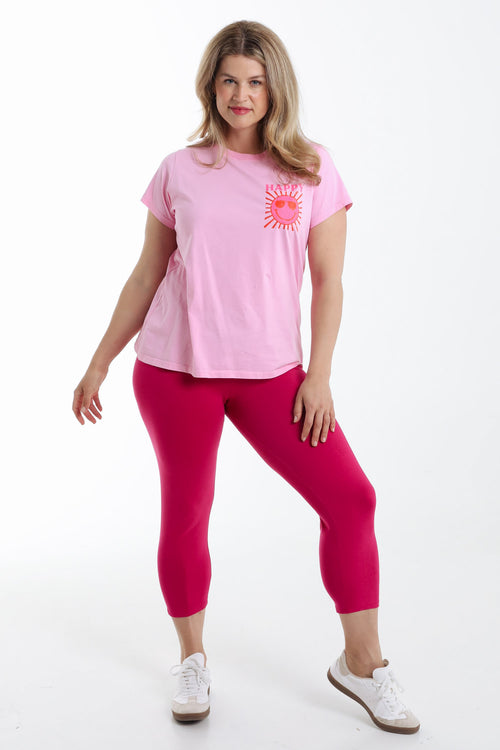 3/4 legging van biologisch katoen-Paprika-8