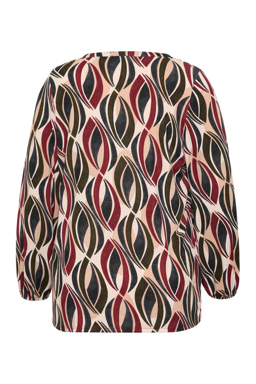 T-shirt van warme stof met grafische print-Paprika-2