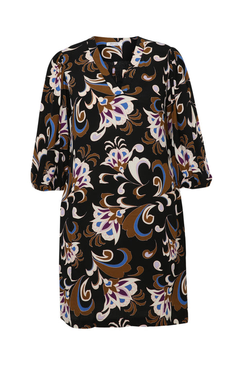 Robe house en viscose imprimé floral-Paprika-10