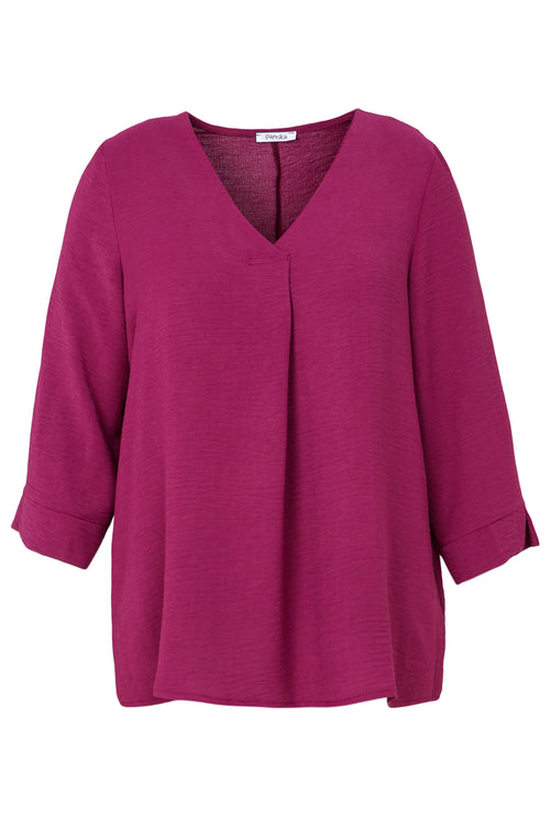 Losse, effen blouse-Paprika-10