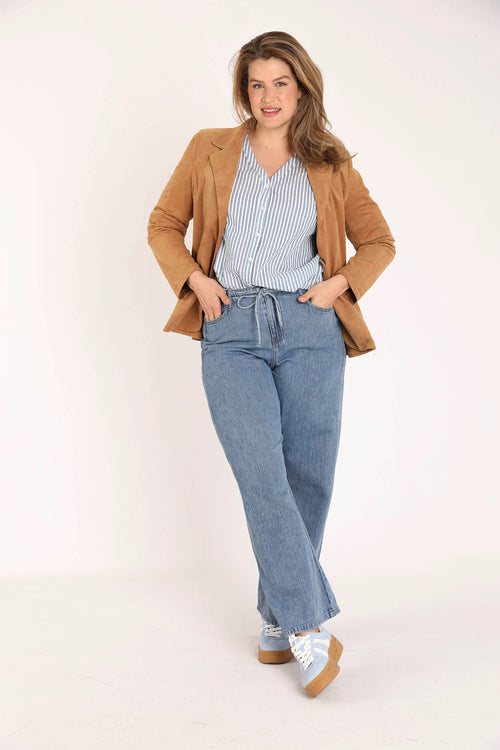 Gestreepte katoenen blouse-Paprika-8