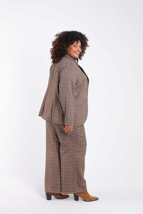 Blazer à carreaux avec lurex-Paprika-3