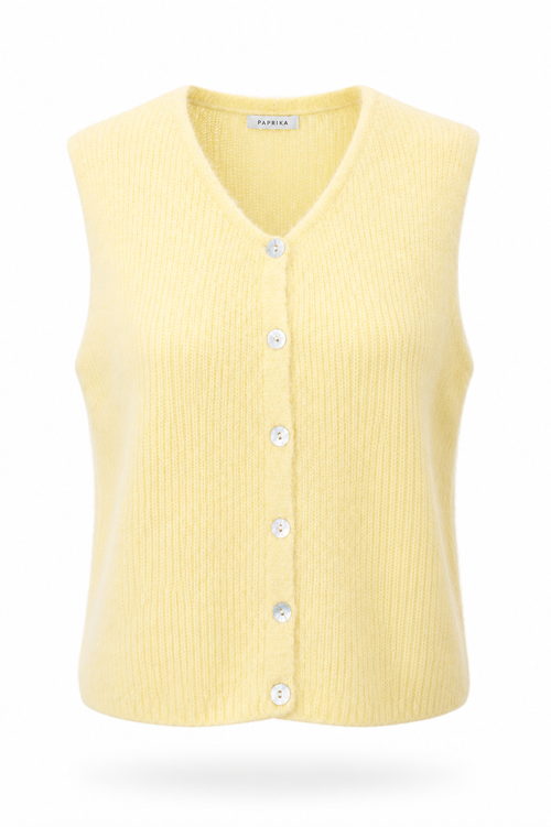 Effen mouwloos gilet-Paprika-1