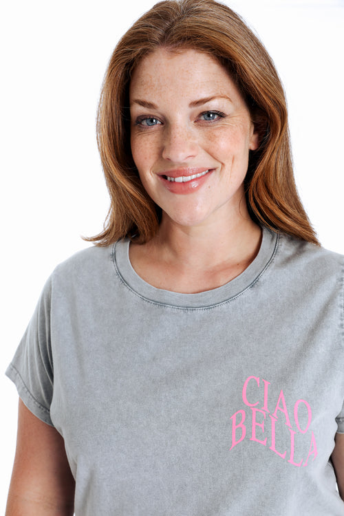 T-shirt en coton imprimé Ciao Bella-Paprika-3