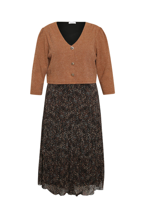 2-in-1 jurk met bloemenprint-Paprika-8