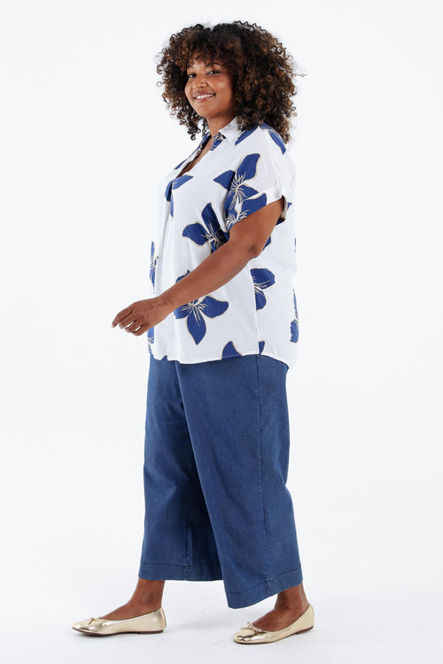 Bloes van viscose met bloemenprint-Paprika-7