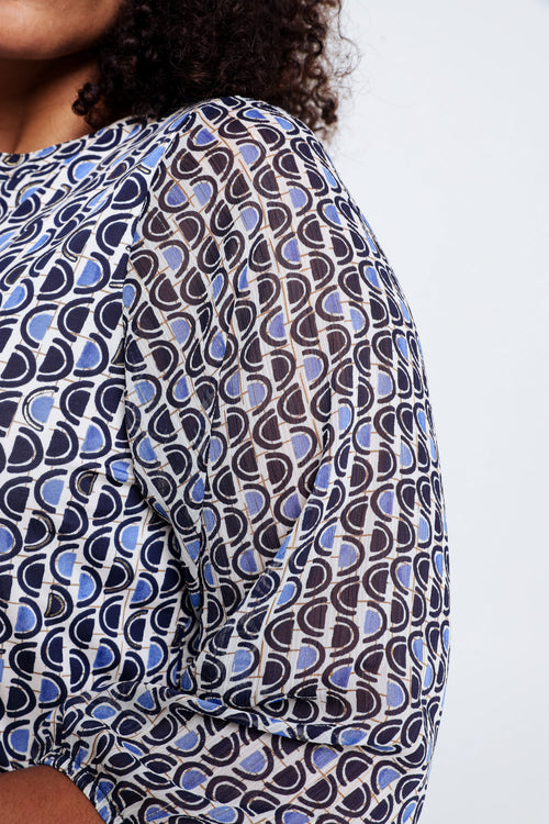 T-shirt met gouden grafisch motief-Paprika-6