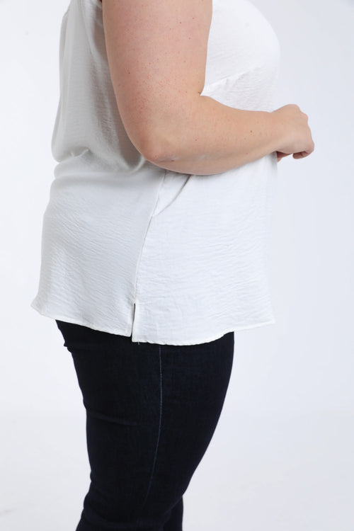 Effen top met kant-Paprika-5