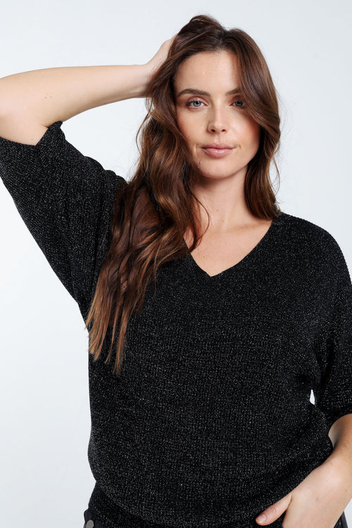 Effen trui met lurex-Paprika-6