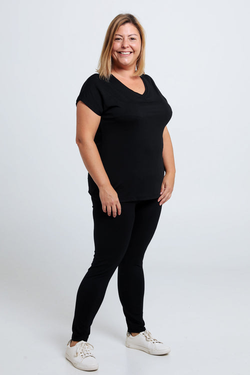 Effen slim 7/8-legging in viscose-Paprika-6
