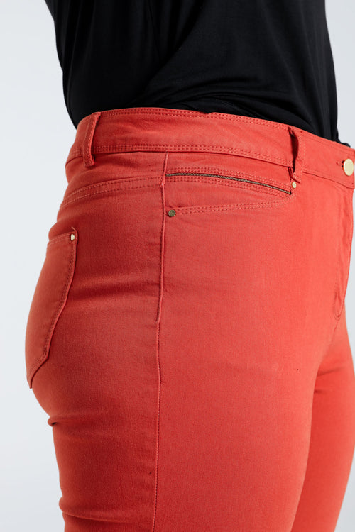 Slim, effen 7/8-broek 
