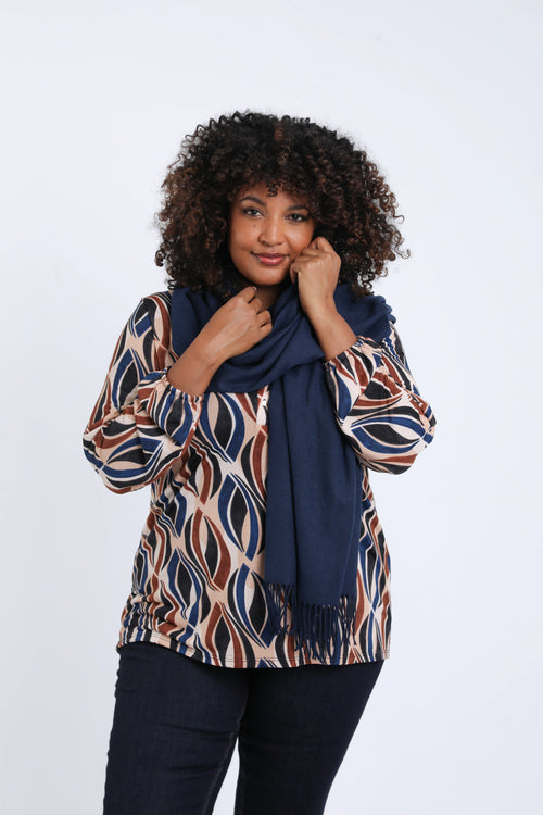 Effen sjaal van viscose en kasjmier-Paprika-8