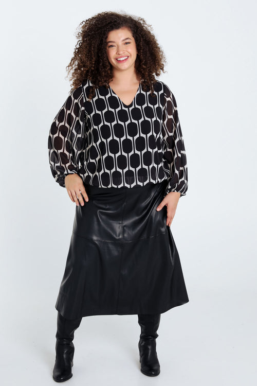 Blouse met grafische print-Paprika-9