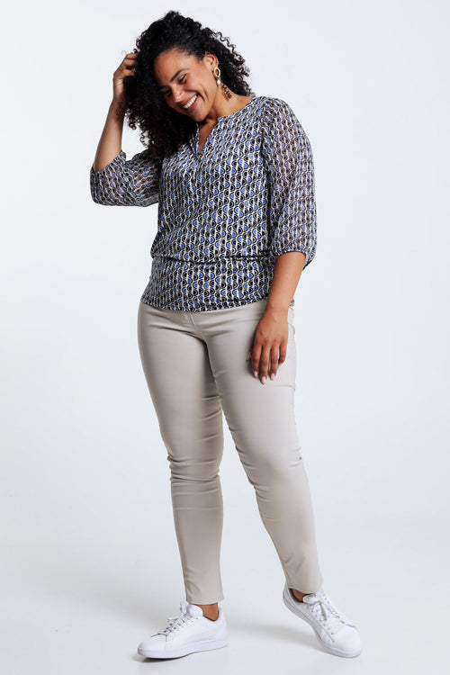 T-shirt met gouden grafisch motief-Paprika-8