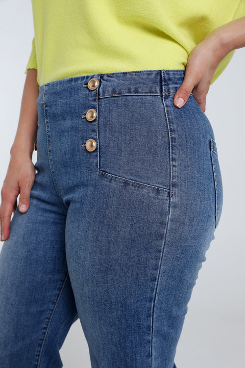 Wijde jeans met 6 knopen-Paprika-3