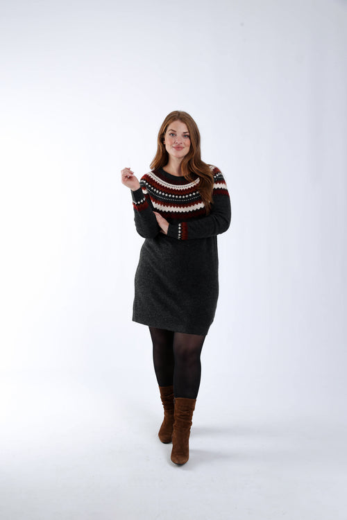 Robe pull motif jacquard-Paprika-7