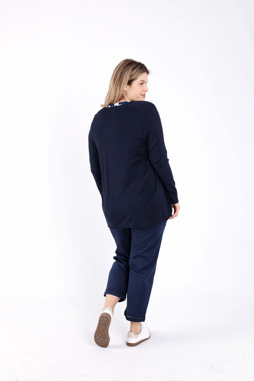 Dunne effen viscose cardigan-Paprika-1