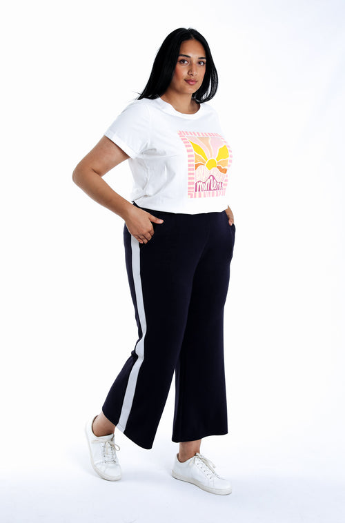 Effen joggingbroek met sportband aan de zijkant-Paprika-5