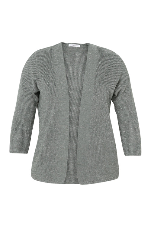 Korte, effen cardigan in viscose met lurex-Paprika-10
