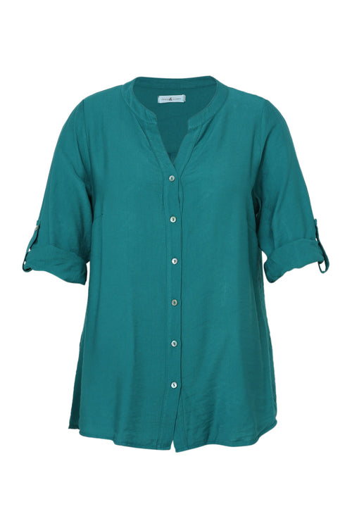 Blouse van viscose effen-Paprika-10