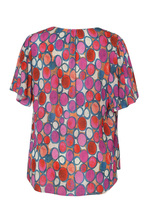 Blouse van viscose met ronde print-Paprika-11