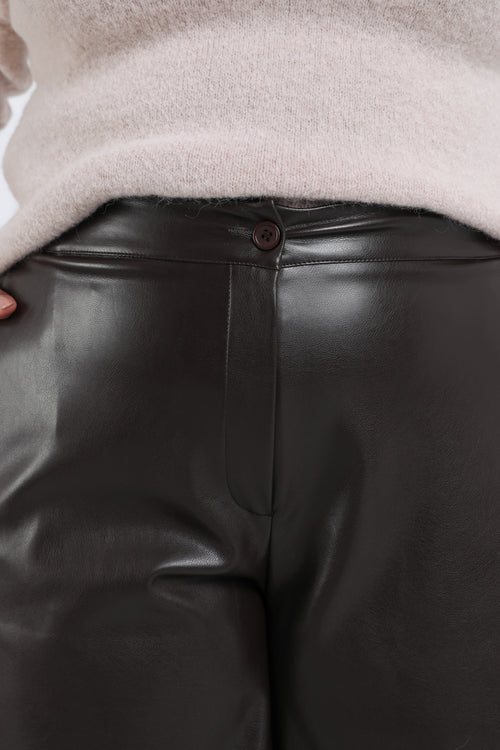 Effen leren bermuda-Paprika-4