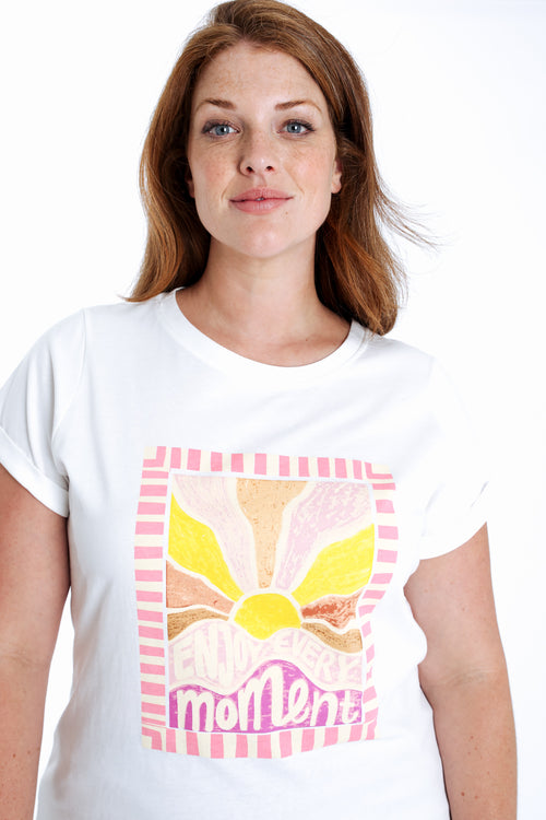 T-shirt en coton imprimé soleil-Paprika-3