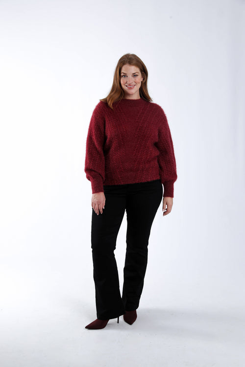 Pull maille poilue uni-Paprika-7